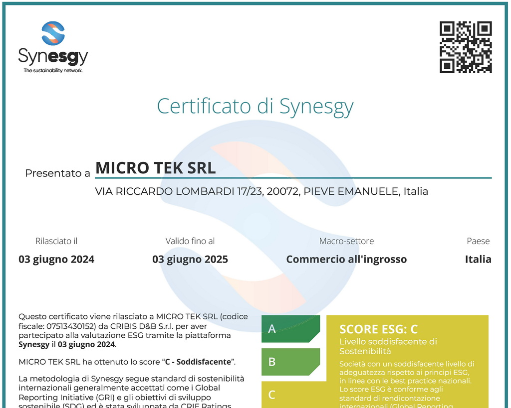 Certificato Micro Tek ESG